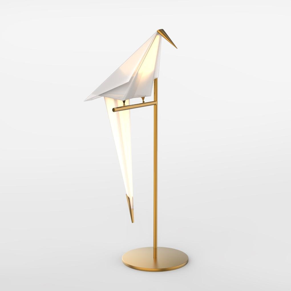 ArtiLicht - Lampe de Table Dorée avec Design Origami en Grue