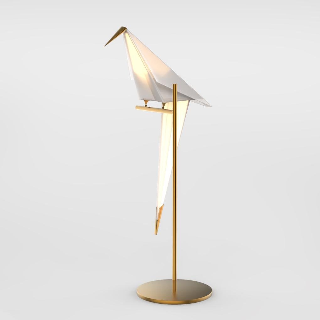 ArtiLicht - Lampe de Table Dorée avec Design Origami en Grue