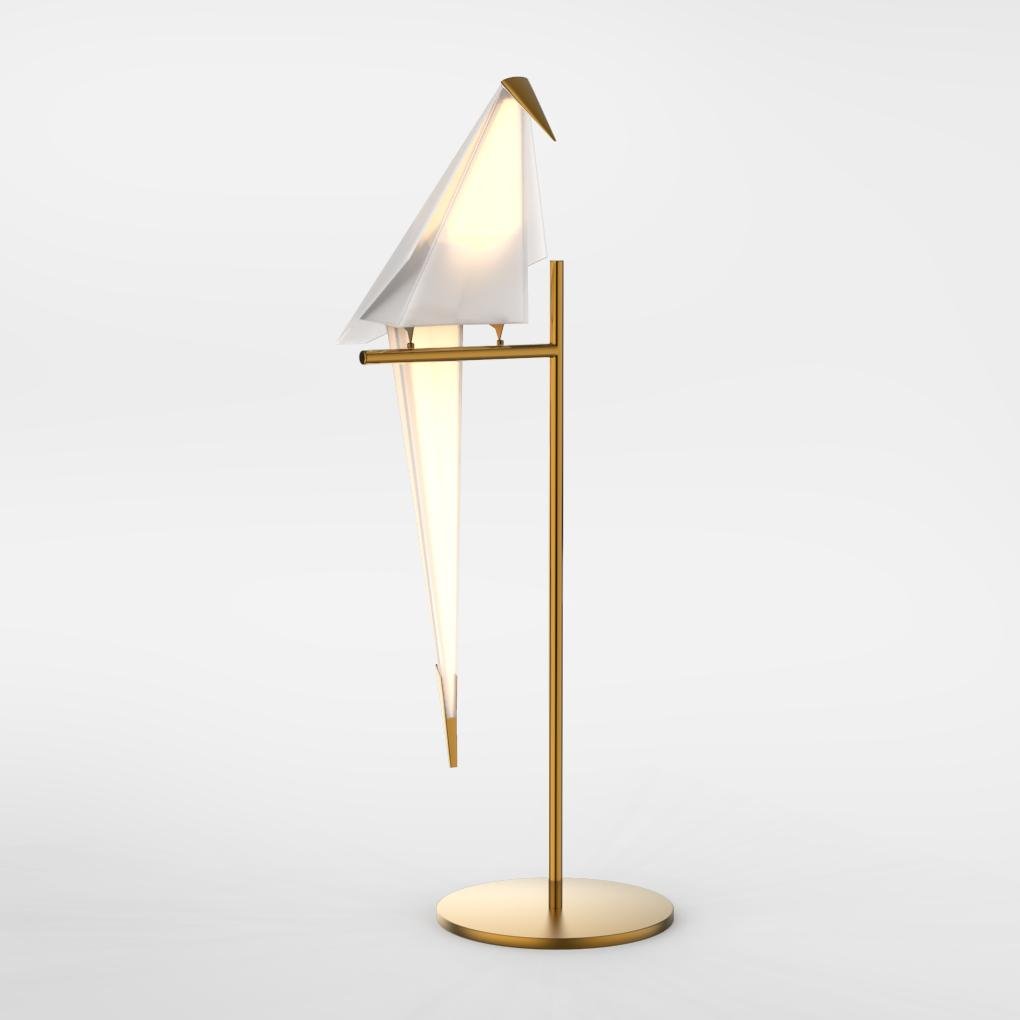 ArtiLicht - Lampe de Table Dorée avec Design Origami en Grue