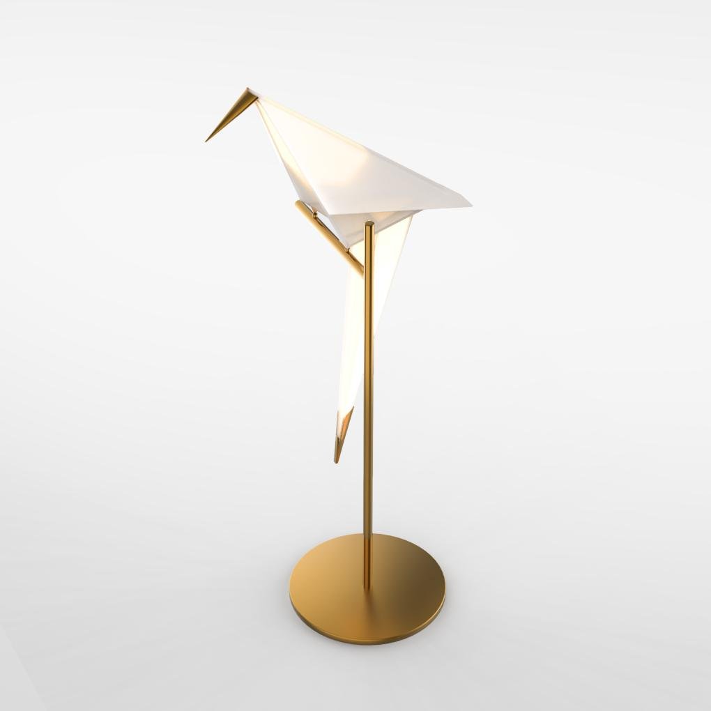 ArtiLicht - Lampe de Table Dorée avec Design Origami en Grue