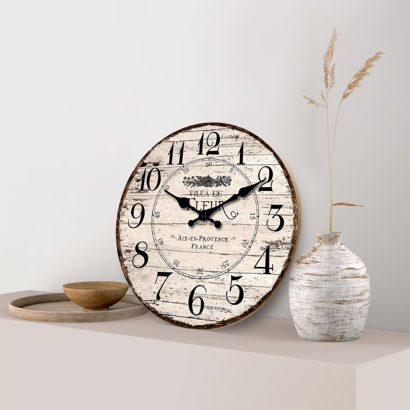 CountryTime - Horloge rustique sans tic-tac