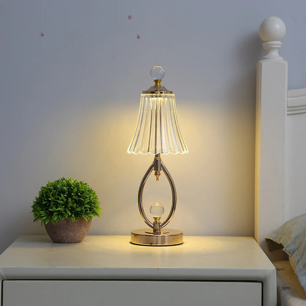 CrystalGlow – Lampe de table en cristal vintage