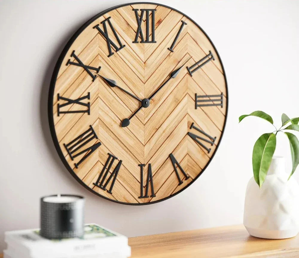 RusticCharm - Horloge murale avec chiffres romains