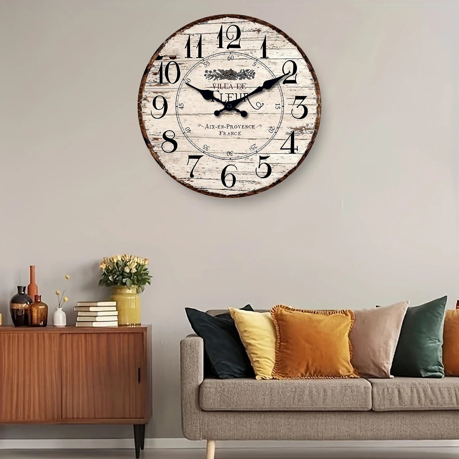 CountryTime - Horloge rustique sans tic-tac