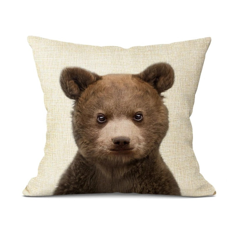 Housse de Coussin Bébé Animaux Adorables – Décoration Joyeuse pour la Chambre de Bébé