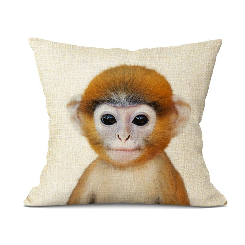 Housse de Coussin Bébé Animaux Adorables – Décoration Joyeuse pour la Chambre de Bébé