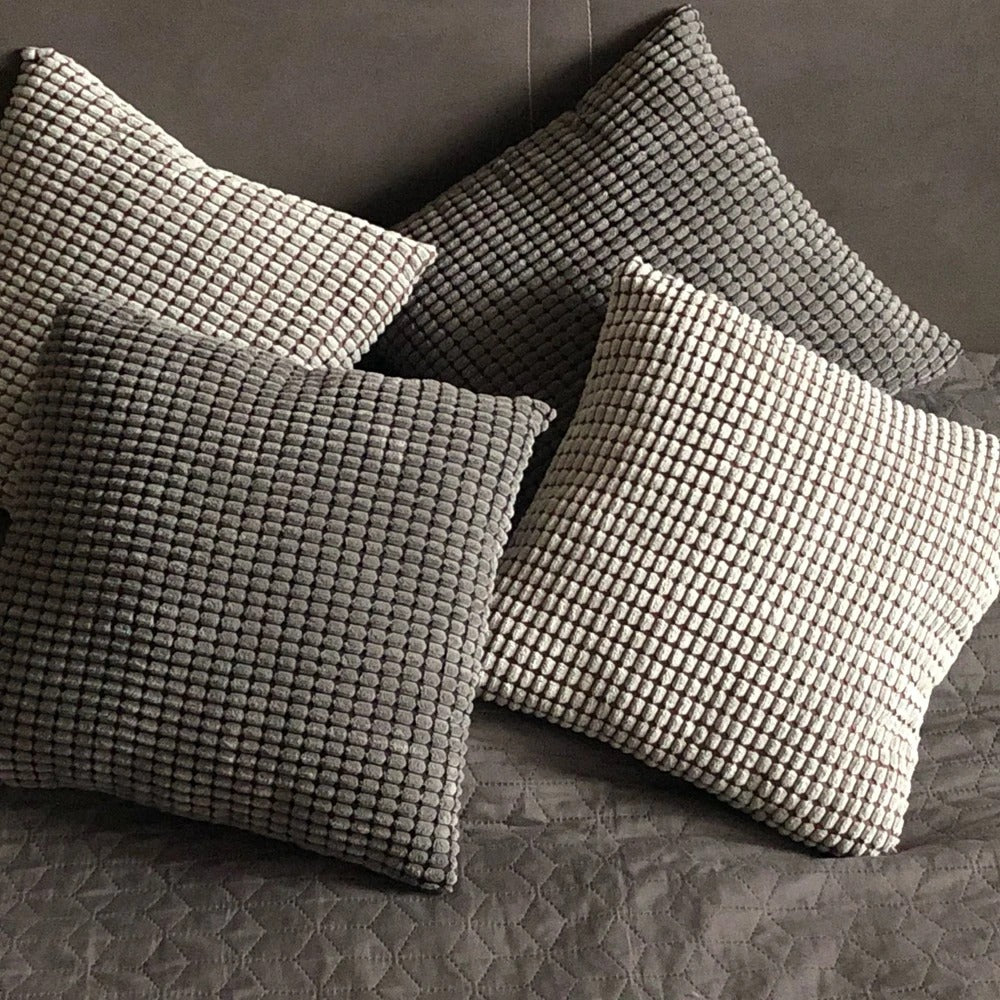 Housse de Coussin en Velours de Côtelé en Coton avec Design de Grain de Maïs