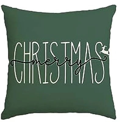 Housse de Coussin Colorée de Noël – Design 'Merry Christmas Tree' & 'Hello Winter'